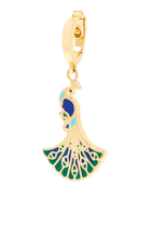 The Wise Peacock Charm, 18k Yellow Gold